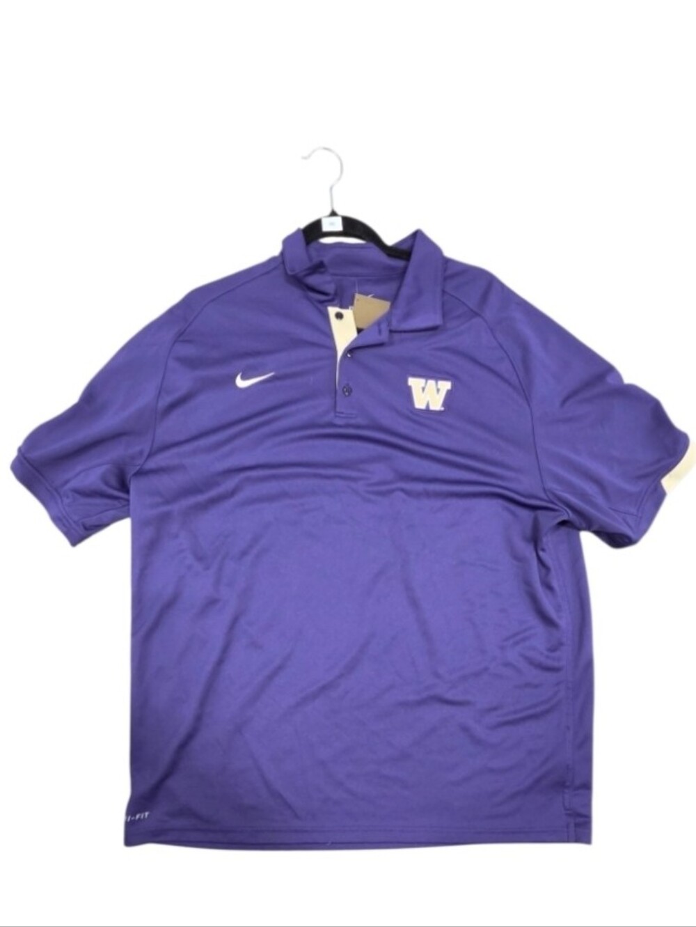 Nike Dri-Fit Size XL  Men's Purple Polo with 'W' Logo